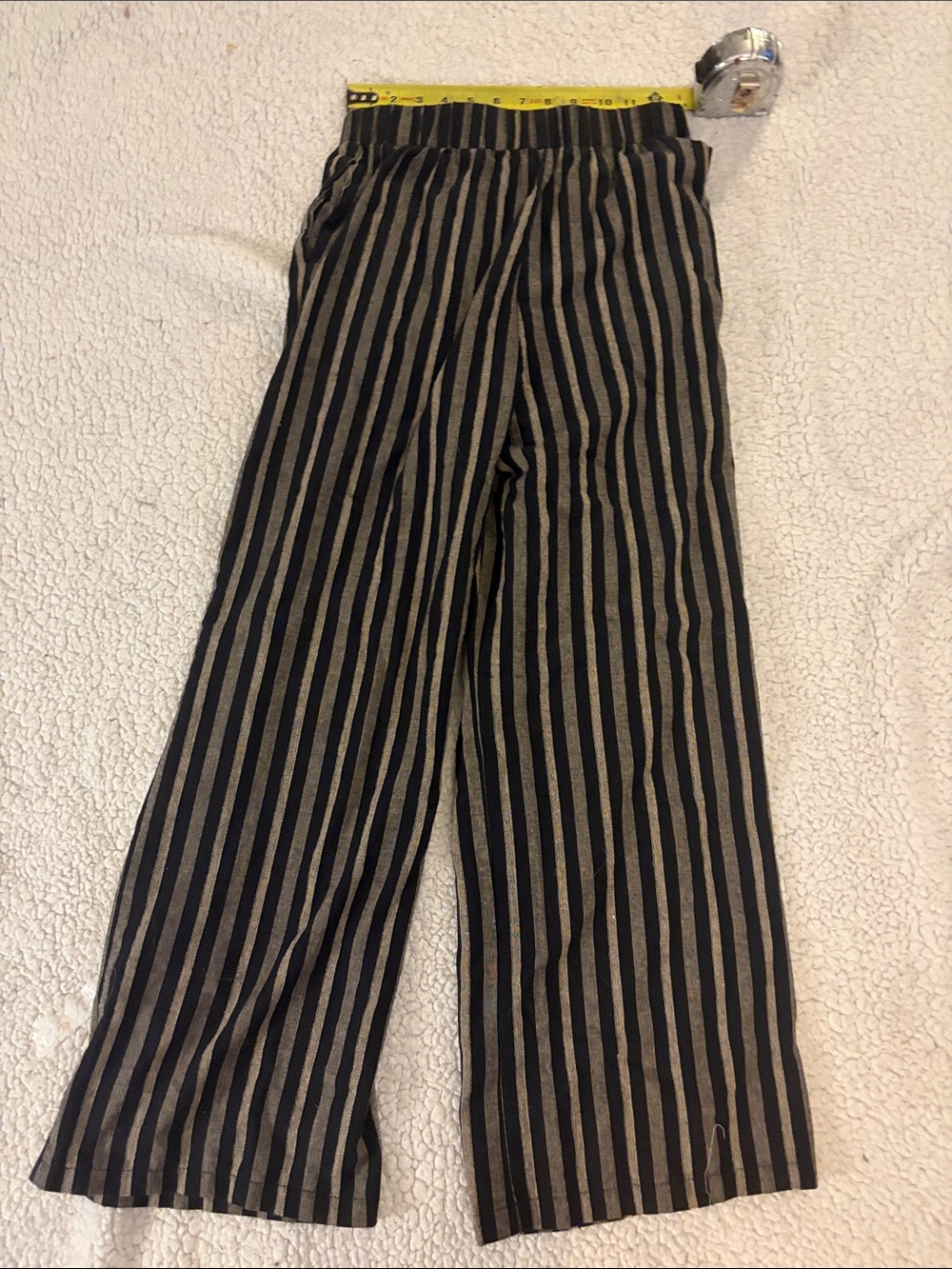 Source Unknown Black and Tan Vertical Stripe Wide Leg Pants